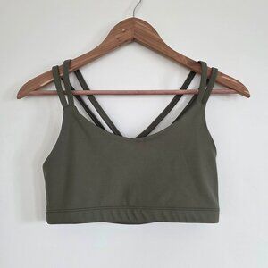 Strappy Olive Green Sports Bra – Medium